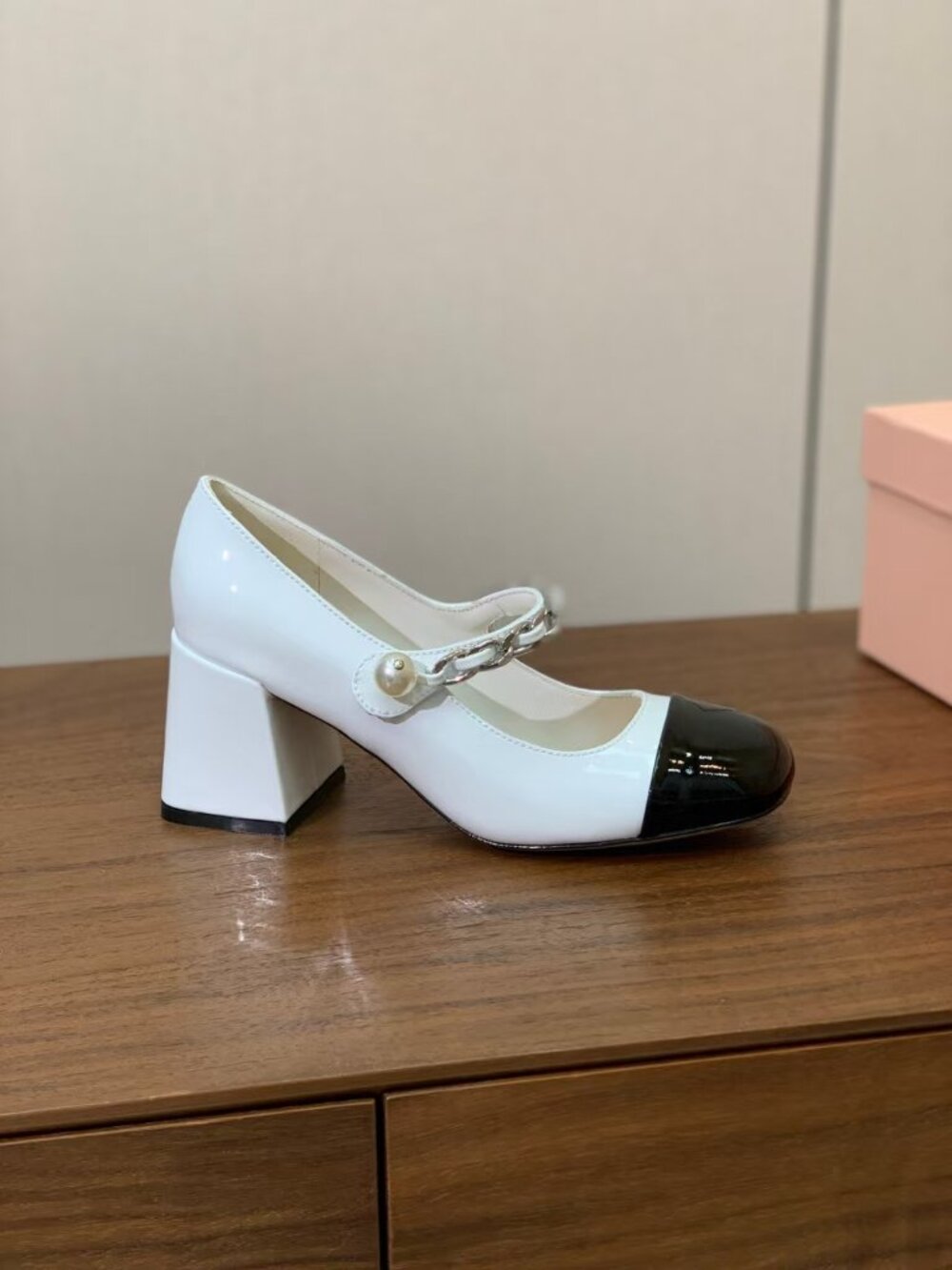 Miu Miu Bicolor Patent Leather Mary Jane Block Heels - Picture 6 of 8